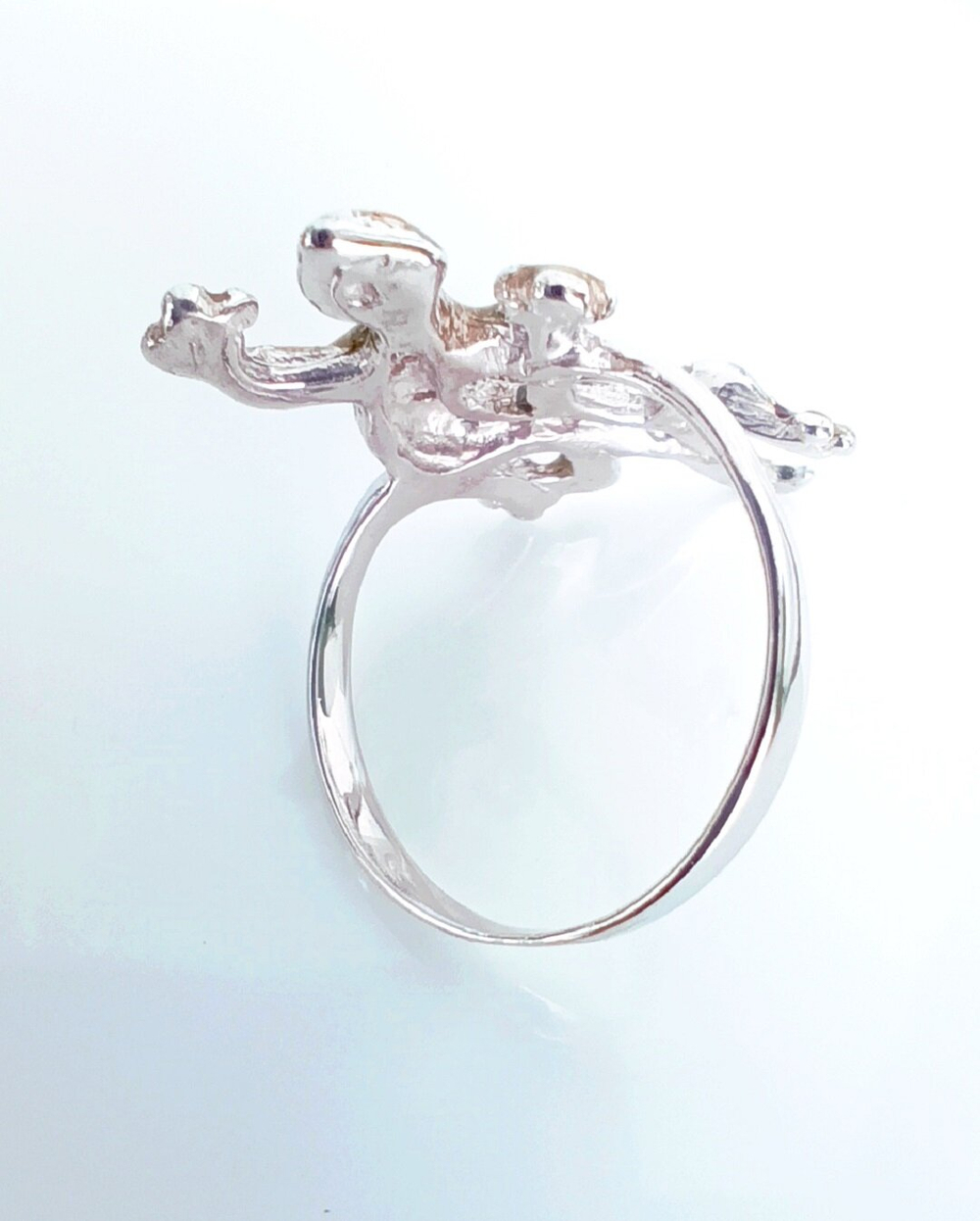 Кольцо Эстерелла, серебро 925*, родирование, эмаль/Ф