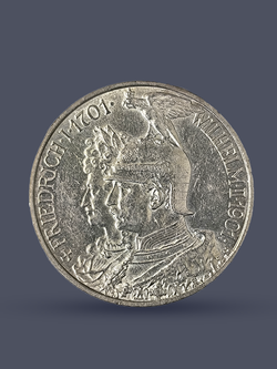 Монета 2 марки 1901 года "200 лет Пруссии".