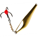 Блесна вертикальная зимняя Lucky John DOUBLE BLADE с цепочкой и тройником (65мм, 11гр)