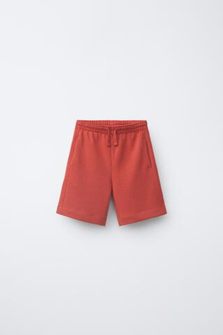 ZARA НАБОР ИЗ ДВУХ ОДНОТОННЫХ БЕРМУДОВ, КРАСНЫЙ/ТЕМНО-СИНИЙ