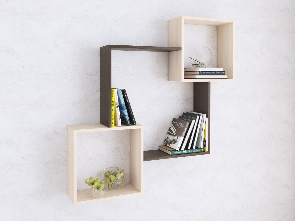 Полка навесная ПН-2, венге/дуб молочный