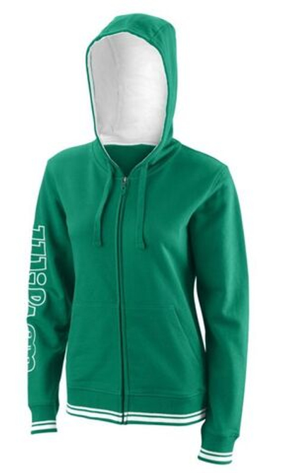 Женская теннисная куртка Wilson W Team II FZ Hoody - Green