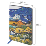 Блокнот А5 (143x210 мм) BRAUBERG VISTA "Van Gogh" под кожу гибкий срез фольга 80 л. (2 штуки в упаковке)
