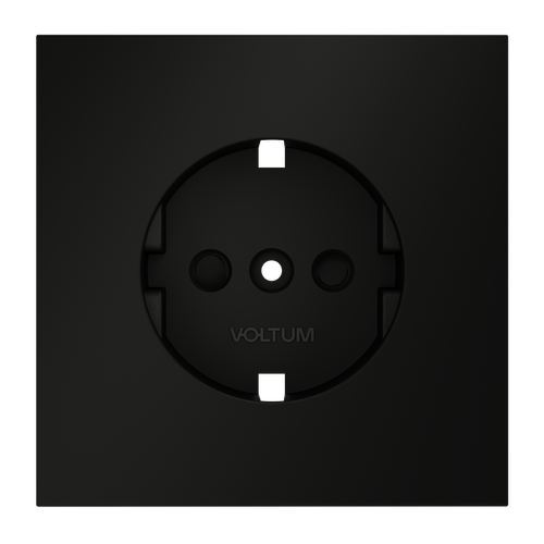 Накладка для розетки с заземлением и защитными шторками, S70 (черный матовый)