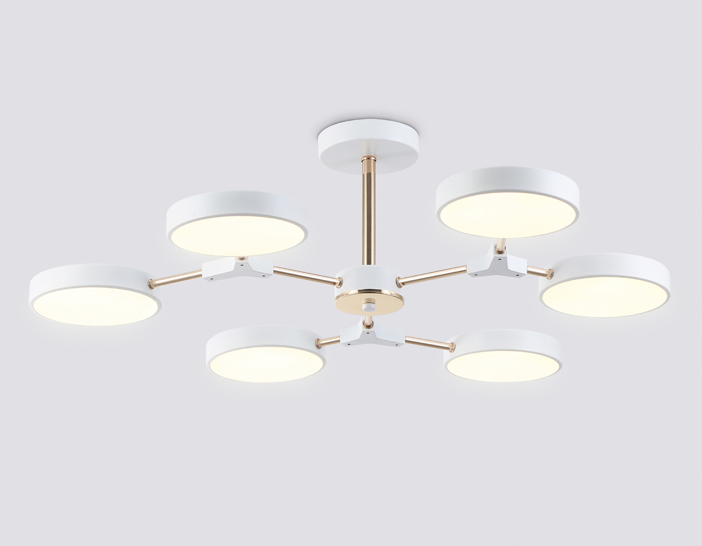 Светильник светодиодный подвесной FL516333/6 WH/FGD белый/золото 108W 3000-6000K D780*210 (без ПДУ)