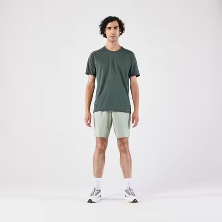 DECATHLON ФУТБОЛКА ДЛЯ БЕГА DRY, ТЕМНО-ЗЕЛЕНЫЙ