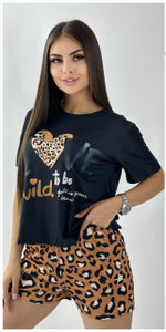 [m]Пижама жен.б/в шорты+футб мультик (норма) В0206