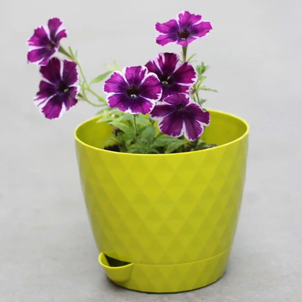 Горшок для цветов пластиковый 1л d-13,5см «Румба» киви