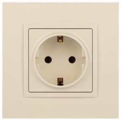 Розетка ЭРА Elegance 14-2101-02 с заземлением 2P+E Schuko 16A-250В IP20 слоновая кость | Эра Elegance