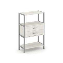 Shelf System Односекционный стеллаж трехярусный с ящиками SN.STM-312 Дуб Наварра/Металл Серый 810*40