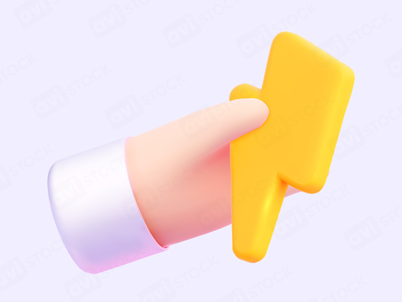 3D Трехмерная рука с молнией