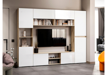 Шкаф Woodville Алетра П-500 дуб крафт серый, глянец белый