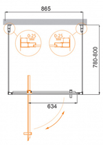 Душевой уголок Cezares MOLVENO-BA2-90/80-C-Cr-IV, 90х80х195, профиль хром, стекло прозрачное