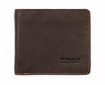 Качественное горизонтальное мужское портмоне коричневое из высококачественной натуральной кожи ZIPPO 2005118