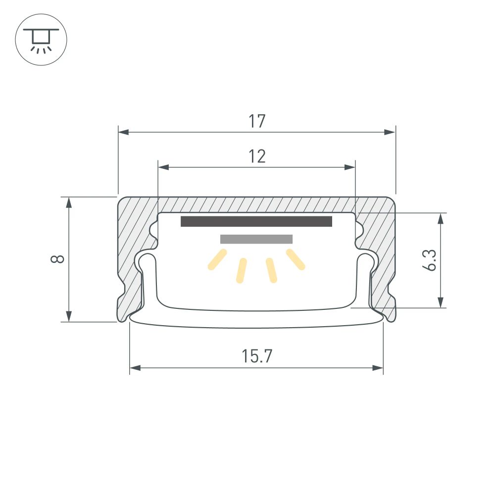 Профиль LINE-1708-2000 ANOD BLACK (Arlight, Алюминий) 040299