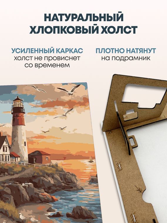 Картина по номерам - Маяк на закате