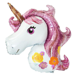Фольгированный шар-фигура «Голова единорога. Цветочный», 117 см