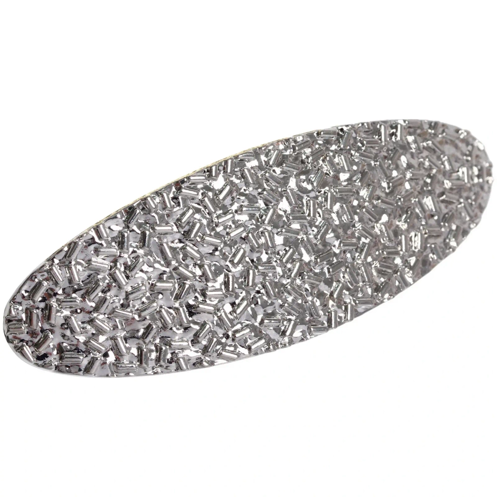 Заколка-автомат для волос «AKS - DesignPRO», овал, цвет золото и хром, 8*3см