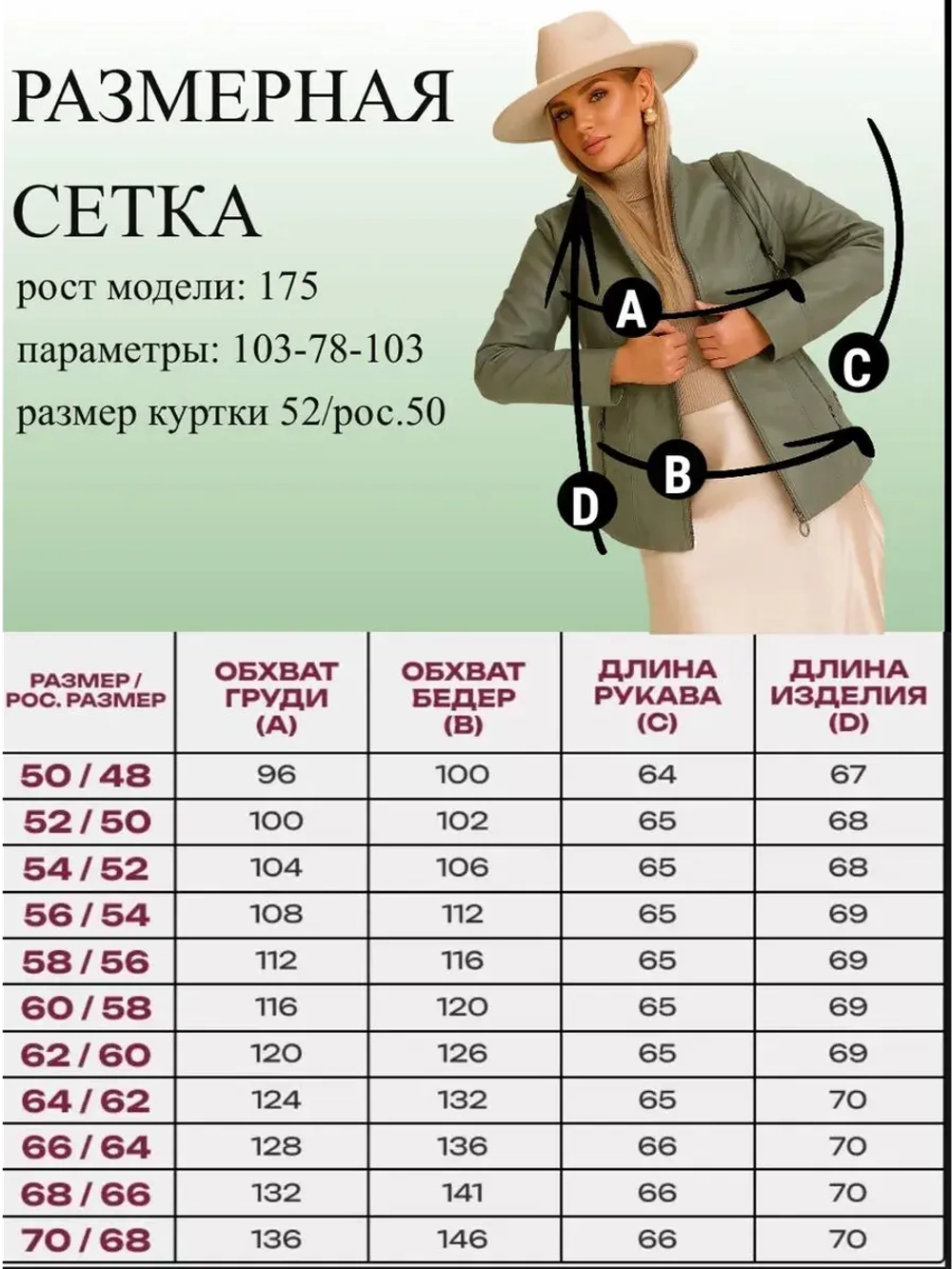 Куртка из экокожи больших размеров