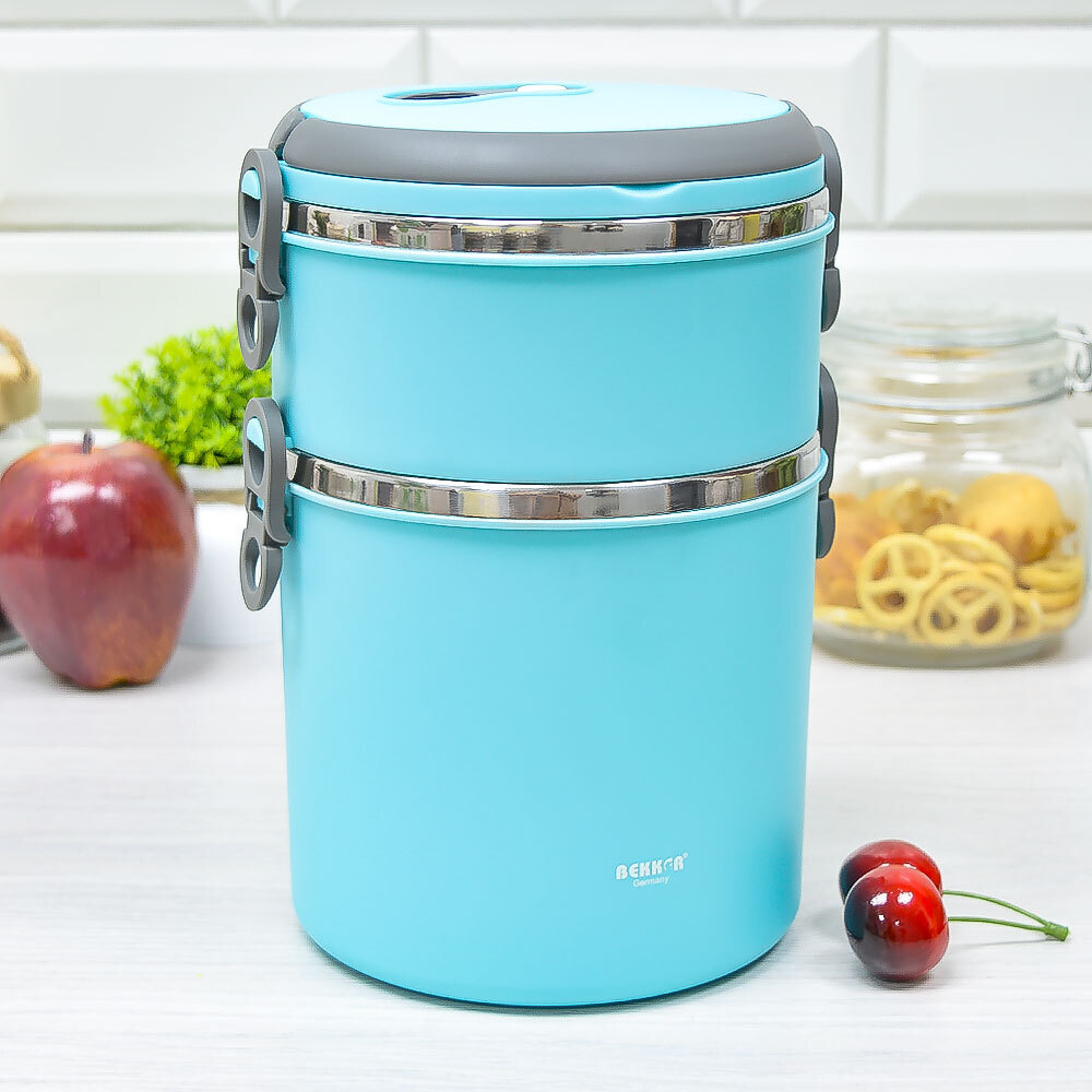 Термос ланч-бокс 2-х секционный (850мл, 1850мл), BK-4371