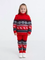 Свитер вязаный с оленями новогодний