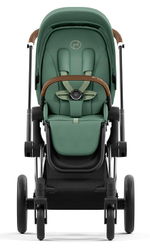 Коляска 3 в 1 Cybex Priam IV Chrome Brown complete и автокресло Aton B2 i-Size Bay Blue Leaf Green