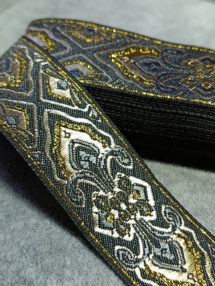 Тесьма жаккард люрекс, ш. 3,3 см
