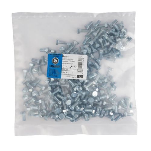 Болт М6х12 мм с шестигранной головкой DIN 933 кл 5,8
