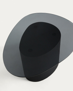 Приставной столик Olir из черной стали и закаленного стекла, 82 x 74 см