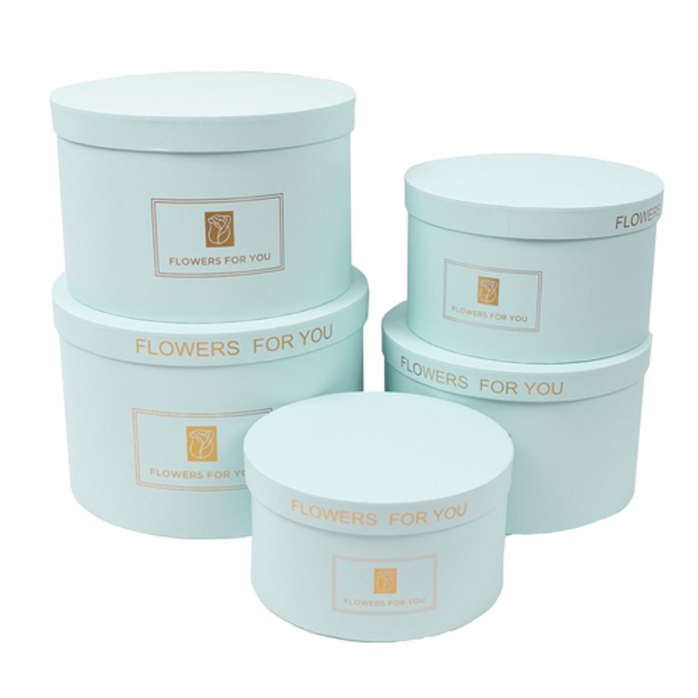 Коробка ШАЙБА С КРЫШКОЙ Flowers 23,5*13 НЕЖНО-ГОЛУБОЙ