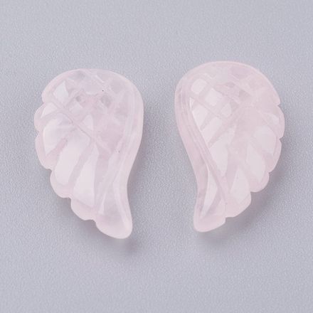 Подвеска Крыло 18мм, розовый кварц