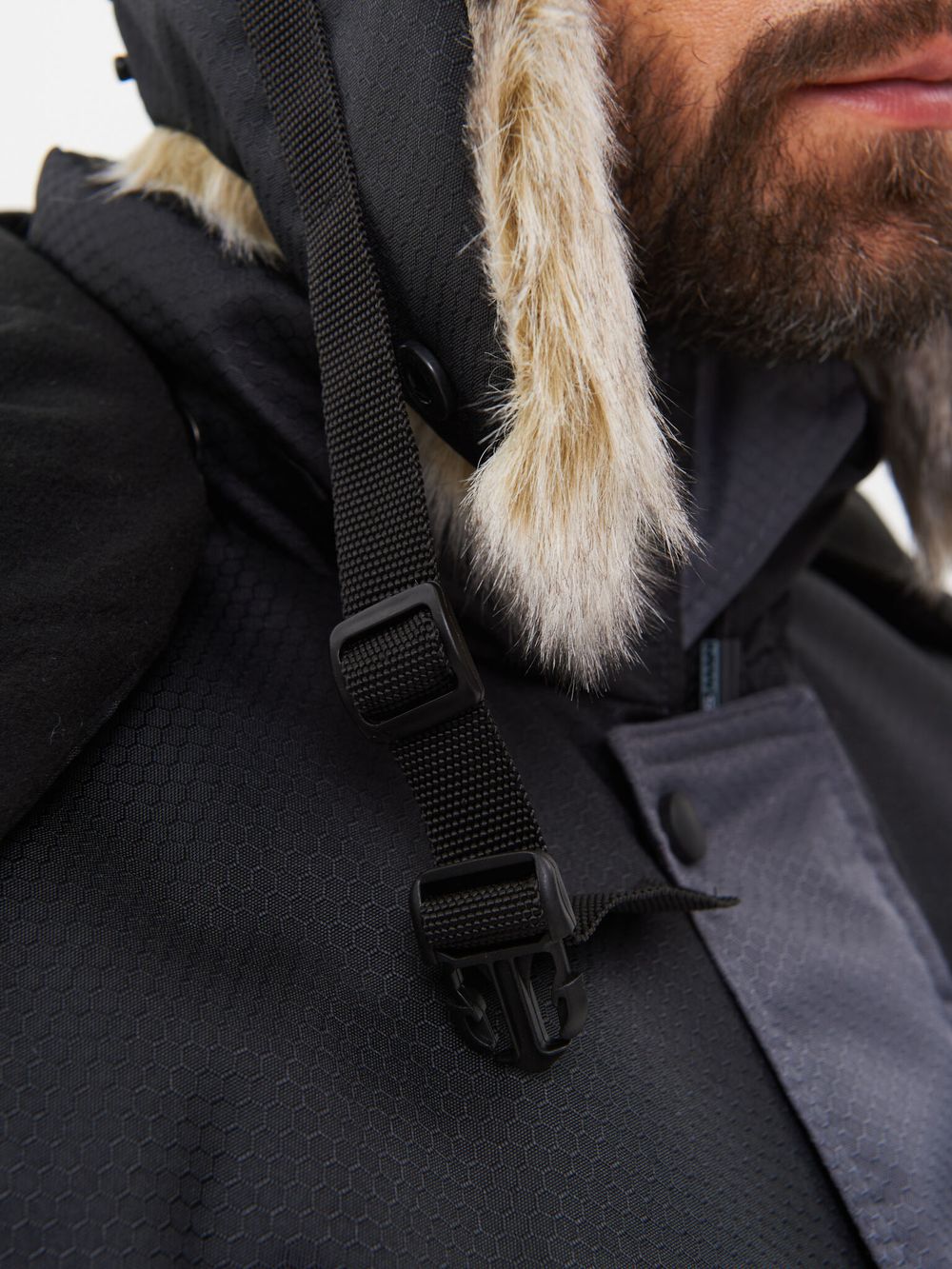 Шапка ушанка зимняя Полюс ткань Cell цвет Серый/Черный