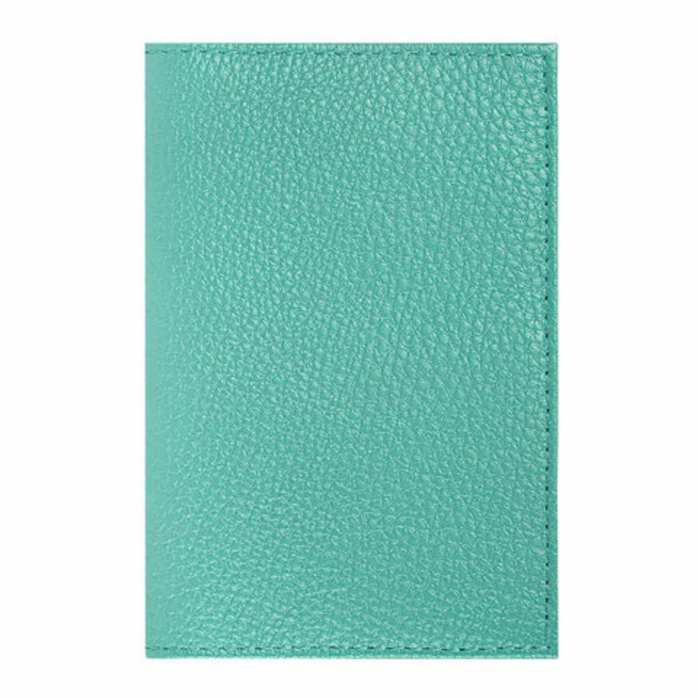 Обложка для паспорта натуральная кожа флоттер, кожаный уголок, мятная, BRAUBERG, 238862