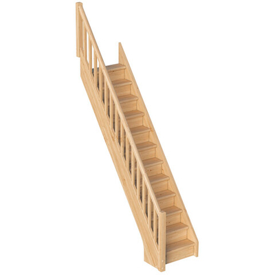 Лестница на второй этаж ЛС-10у с подступенками под покраску