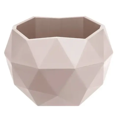 Кашпо для цветов пластиковое 2,5л d-21,8см «Топаз» Пудровый