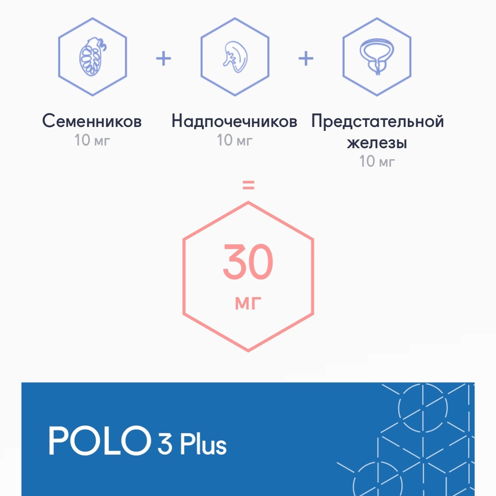 POLO 3 Plus® №60, пептиды Хавинсона. Аналог Тестолутена и Либидона