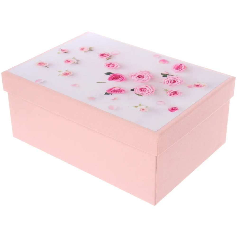 Коробка подарочная «Розочки» 23*16*9.5 см, Розовый