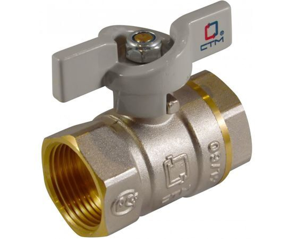 Кран шар. для воды 16х1/2" ц/г бабочка CTM СТАНДАРТ