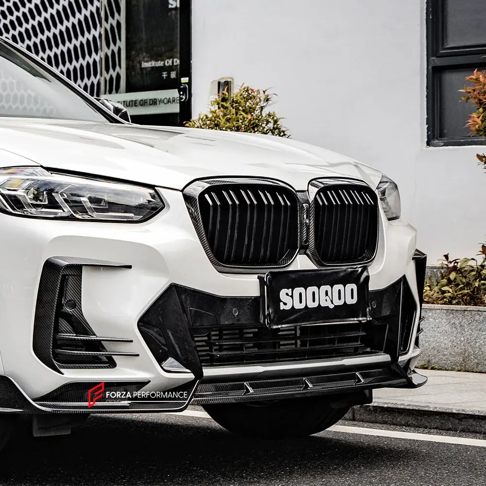 Карбоновая губа переднего бампера для BMW X3 G01 Рестайлинг 2022-2023 / X4 G02 Рестайлинг 2022+ БМВ