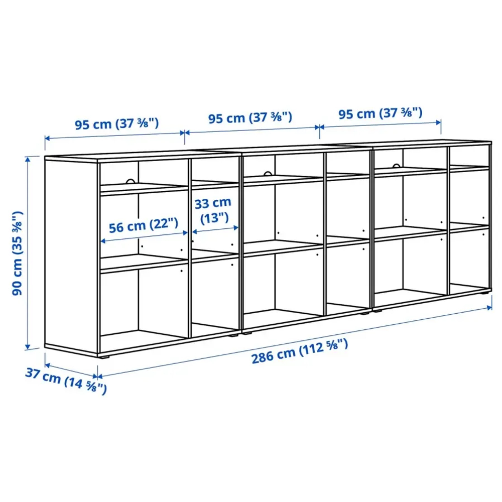 Открытый шкаф - VIHALS IKEA/ВИХАЛС ИКЕА, 37х90х286 см, белый