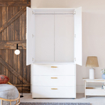 Dipriz Шкаф для одежды Моби, 2 двери 3 ящика, 90х58х187 см, с ручками из массива дуба