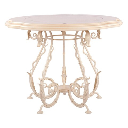 Кованый обеденный стол Аделаида 5 Айвори