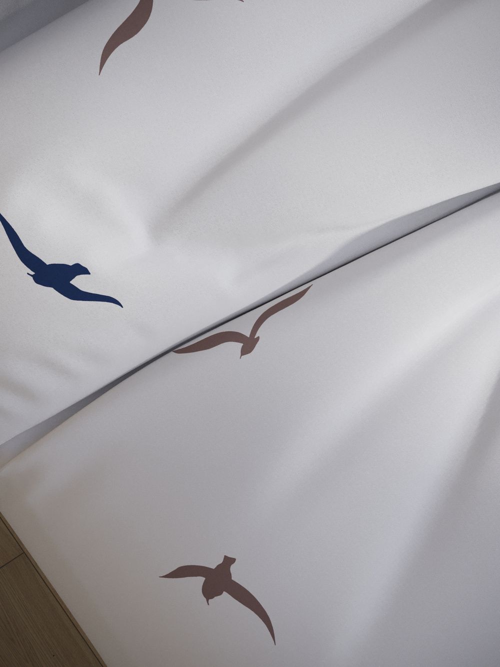 Простынь на резинке перкаль Сказка "Чайки (компаньон)" 140x200 см