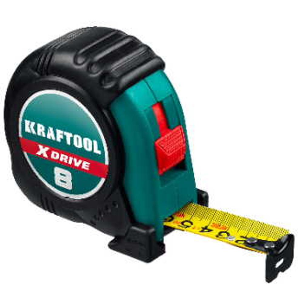 Рулетка с нейлоновым покрытием 8 м 25 мм, KRAFTOOL X-Drive, 34122-08_z02