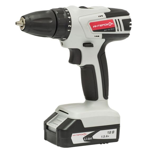 Аккумуляторная дрель-шуруповерт ИНТЕРСКОЛ ДА-10/18Л2 АПИ