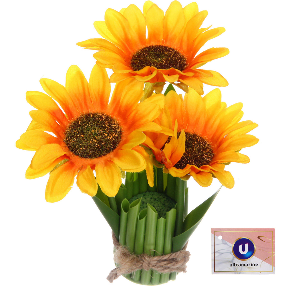 Цветочная композиция «Весенняя рапсодия» 20*21см Подсолнухи