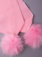 Шарф зимний вязаный с помпонами для девочки