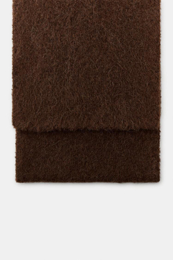 ZARA ОДНОТОННЫЙ ТРИКОТАЖНЫЙ ШАРФ, КОРИЧНЕВЫЙ