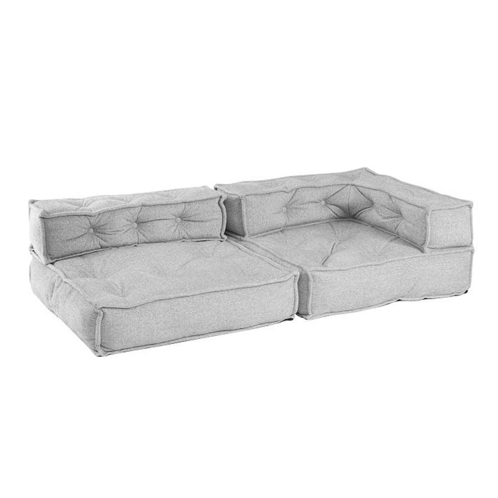 Модуль мягкий Miracle велюр/букле, VT shape silver, 82x81x24 см