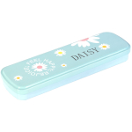 Пенал металлический 2 отделения Alingar, таблица умножения, 55 х 190 мм, "Daisy", ассорти (голуб,роз,фиолет, бирюз), цветочки